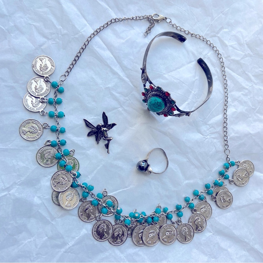 Bohemian jewelry Set includes a Coin Necklace